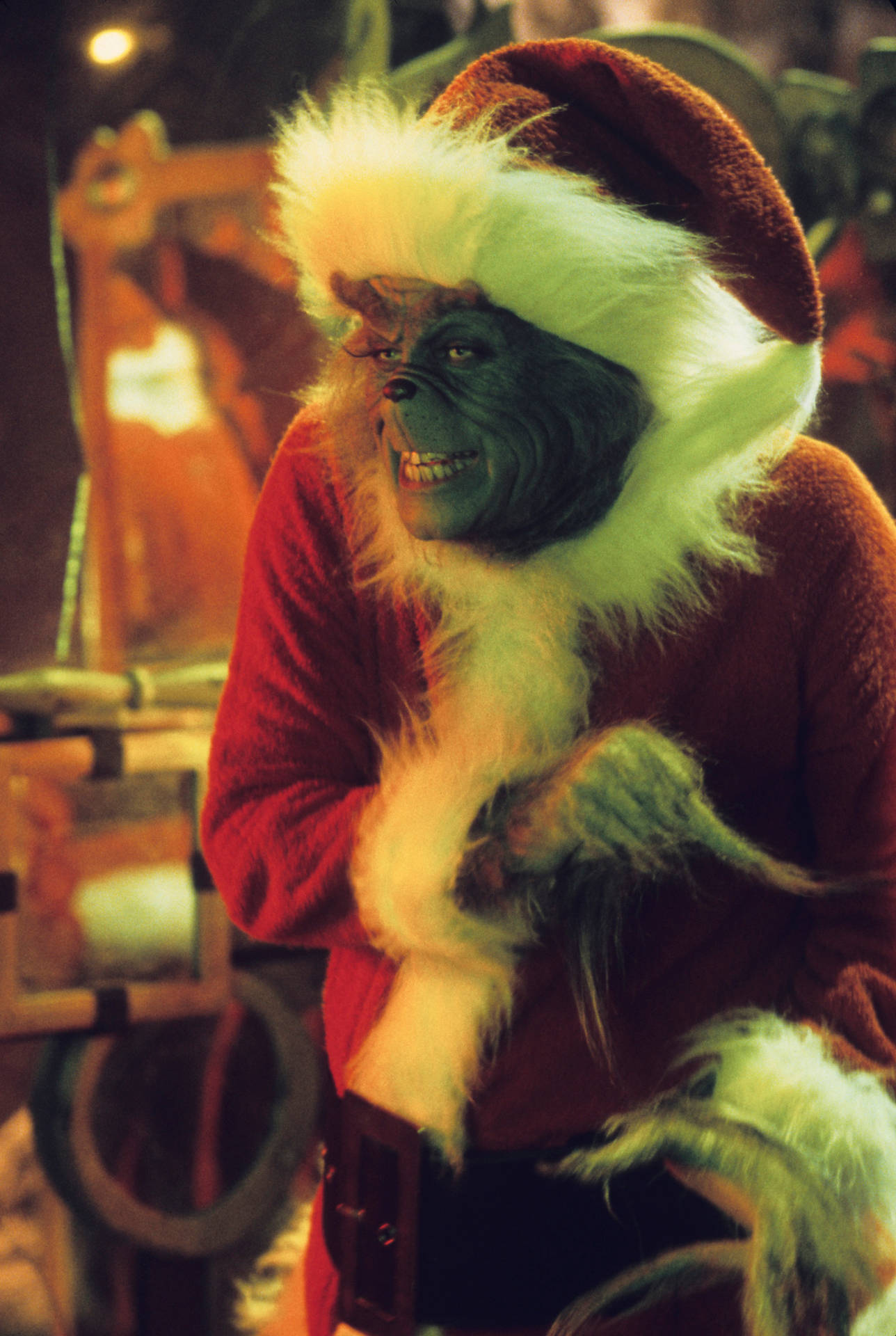 The Grinch Furry Santa Outfit Background