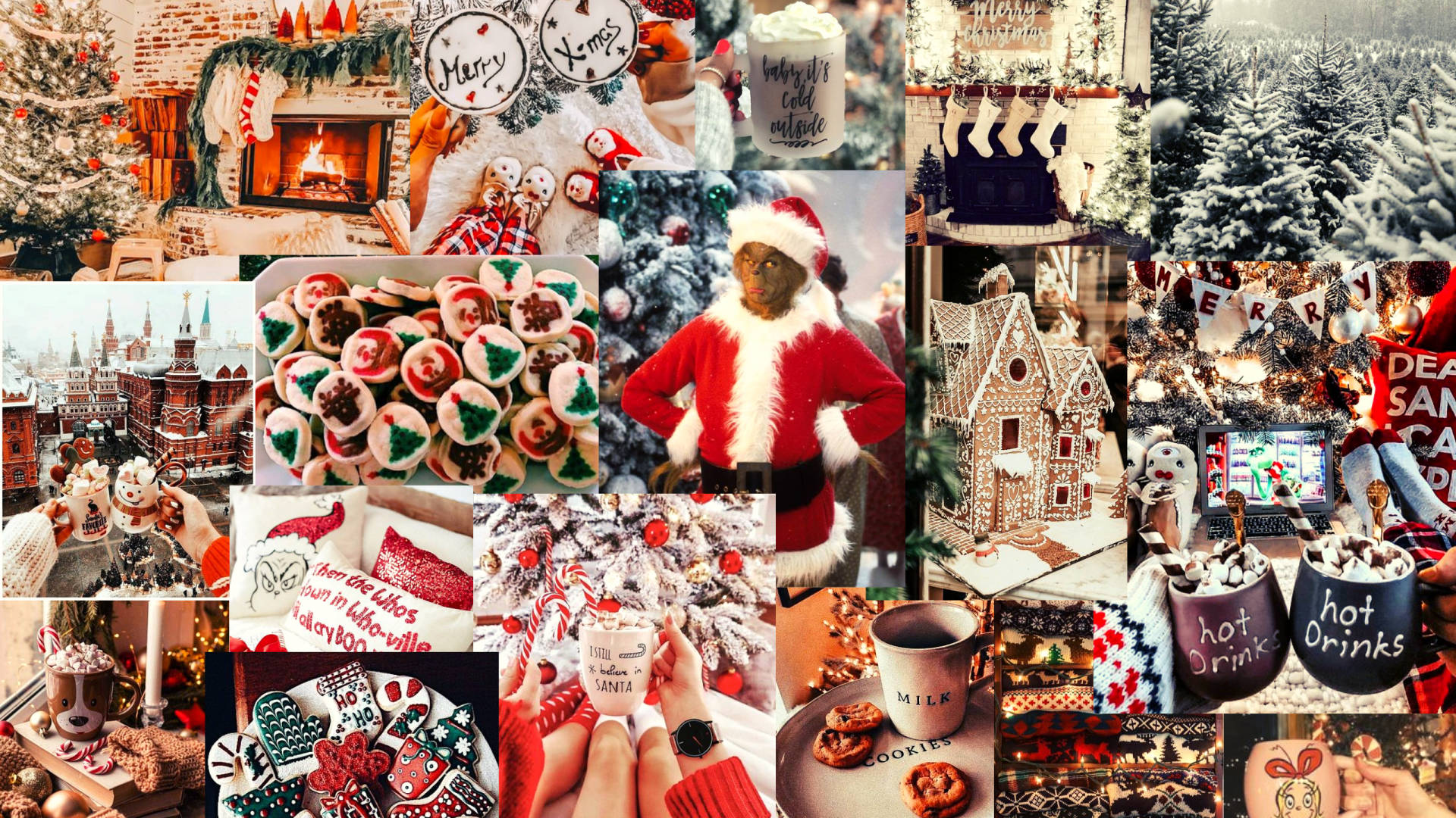 The Grinch's Christmas Collage Background