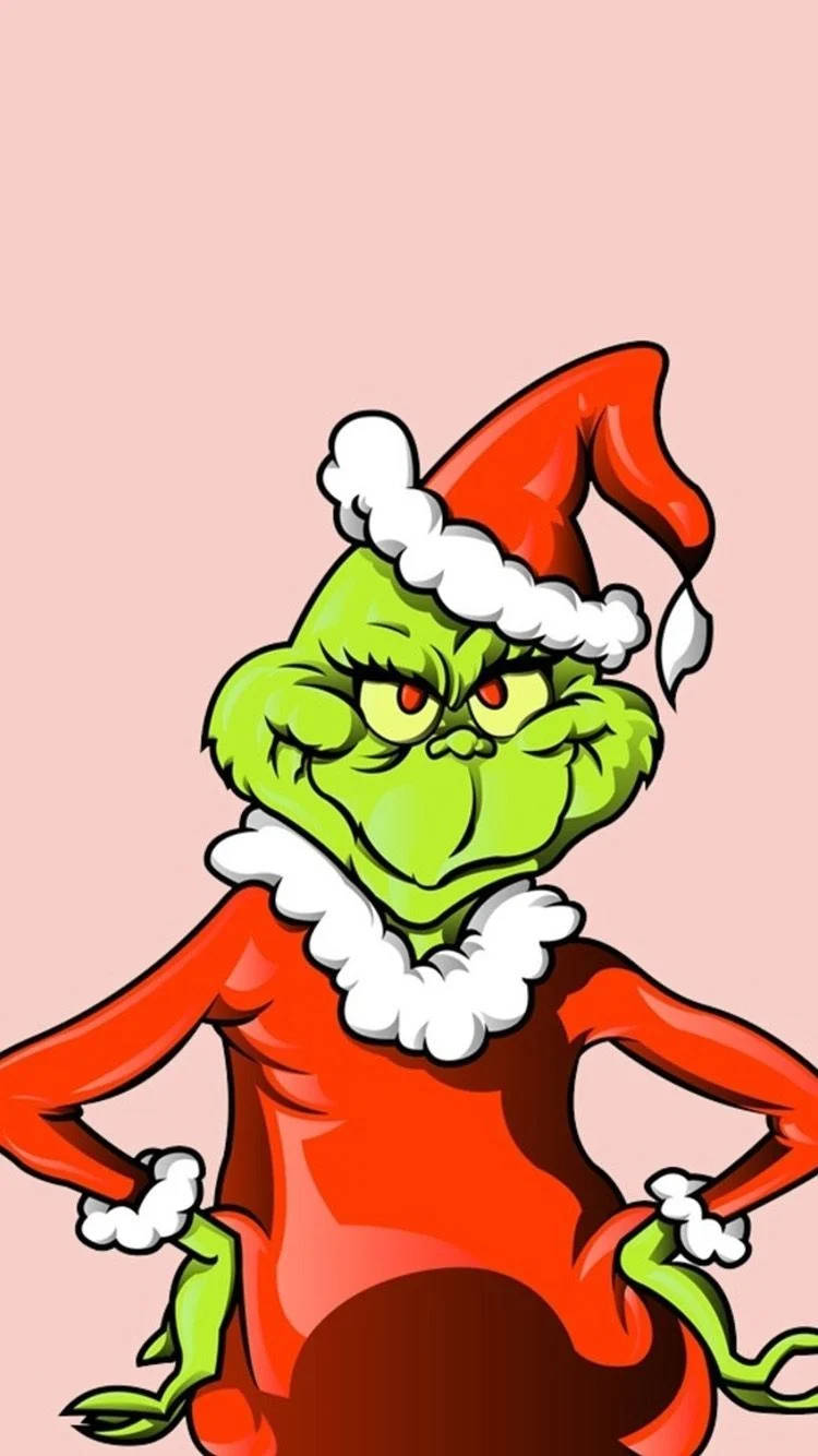 The Grinch Sneaking Around On Christmas Eve Background