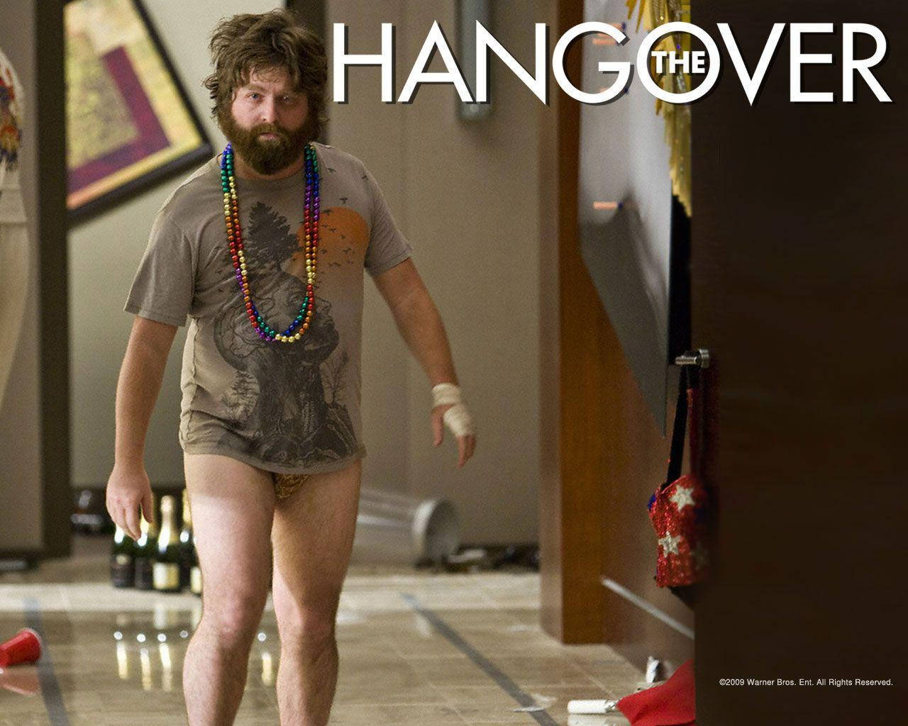 The Hangover Movie Poster Zach Galifianakis No Pants Background