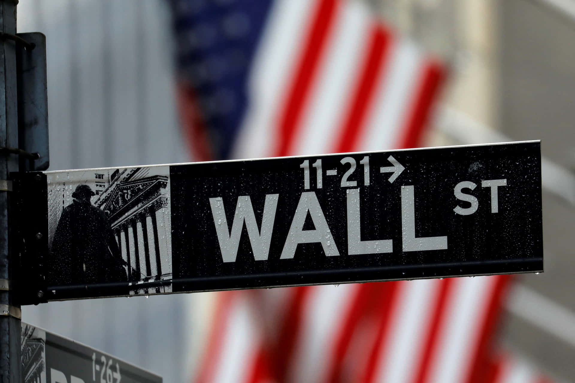 The Heart Of America's Financial District, Wall Street In New York City Background