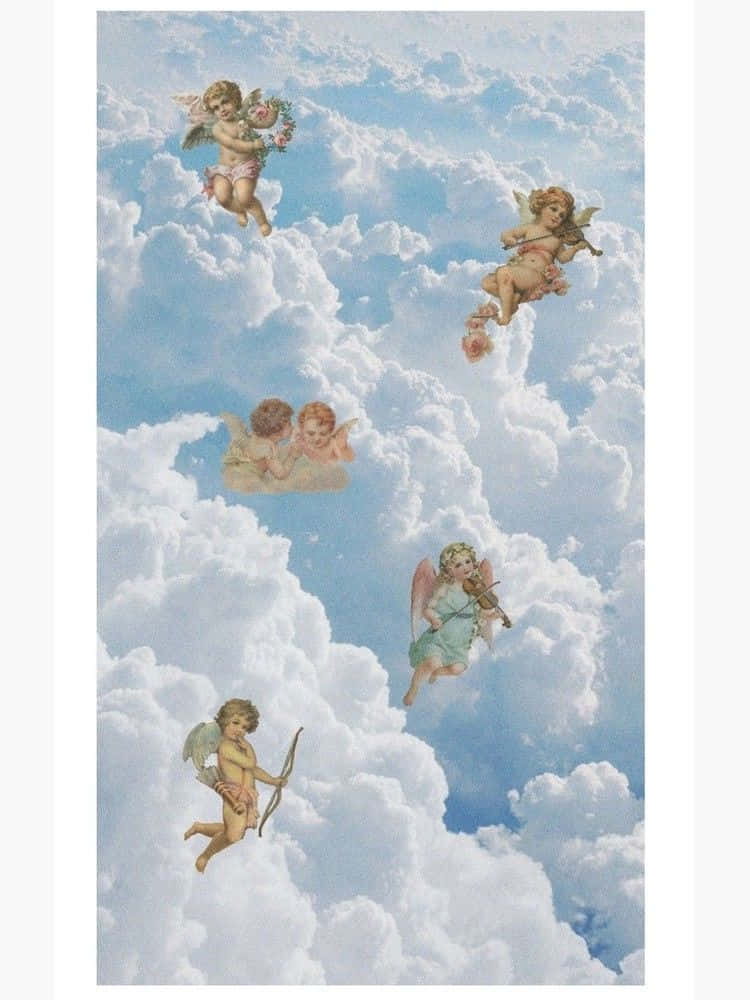 The Heavens Above - Angel Aesthetic Clouds Background