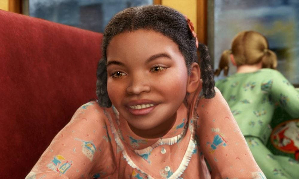 The Hero Girl Smiling In The Polar Express Background