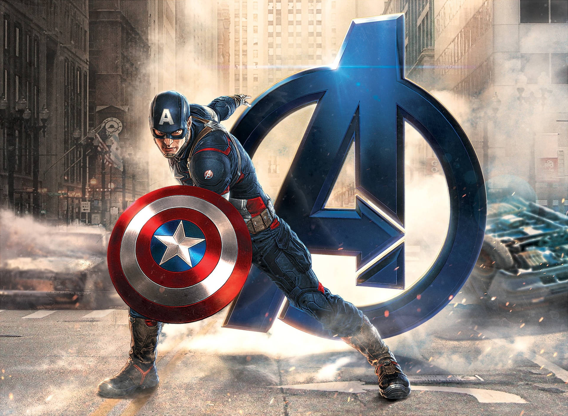 The Heroic Captain America Is Ready For Battle Background