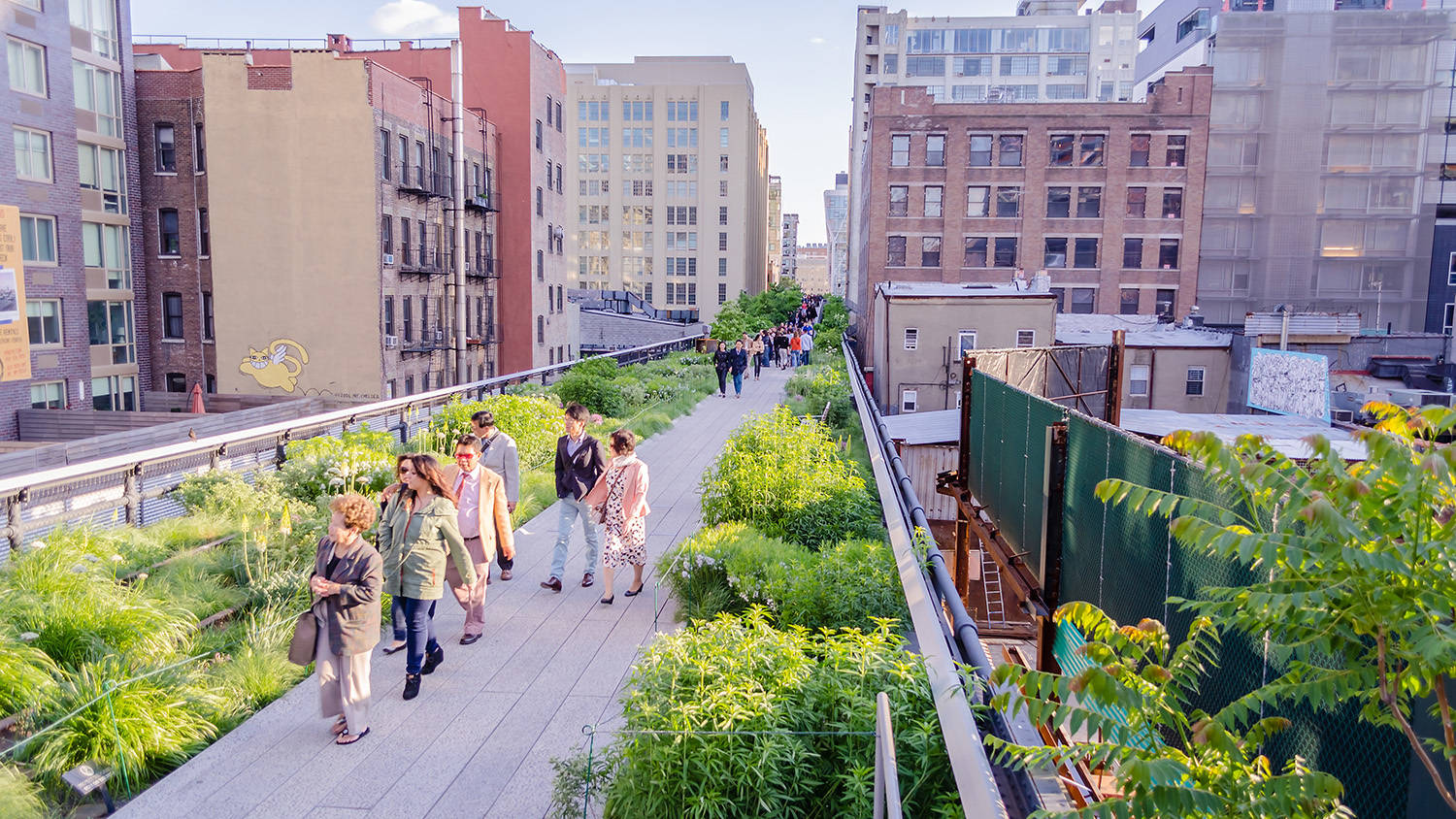 The High Line Folks Enjoying View Background