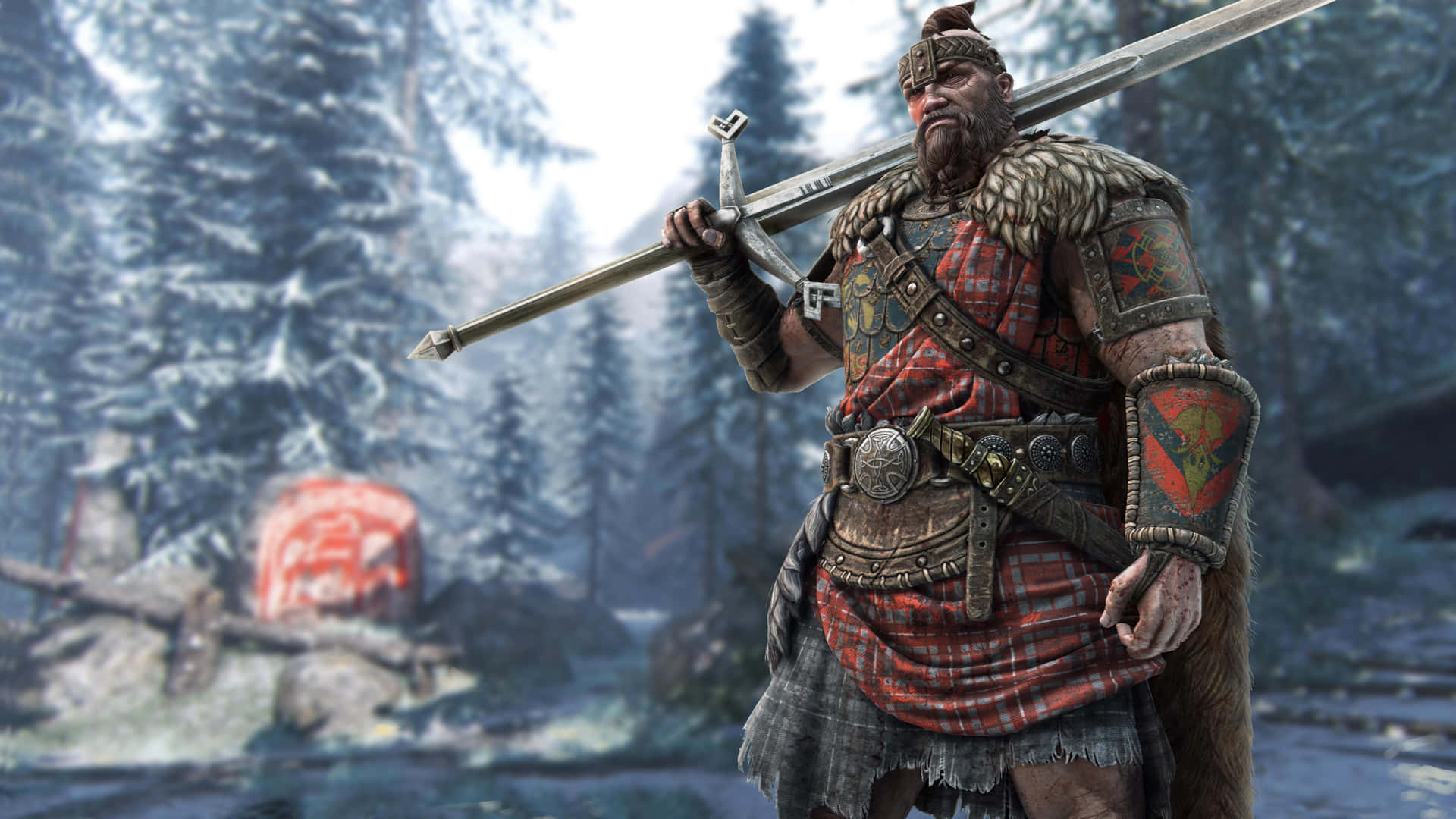 The Highlander, A Feared Warrior In The Game For Honor Background