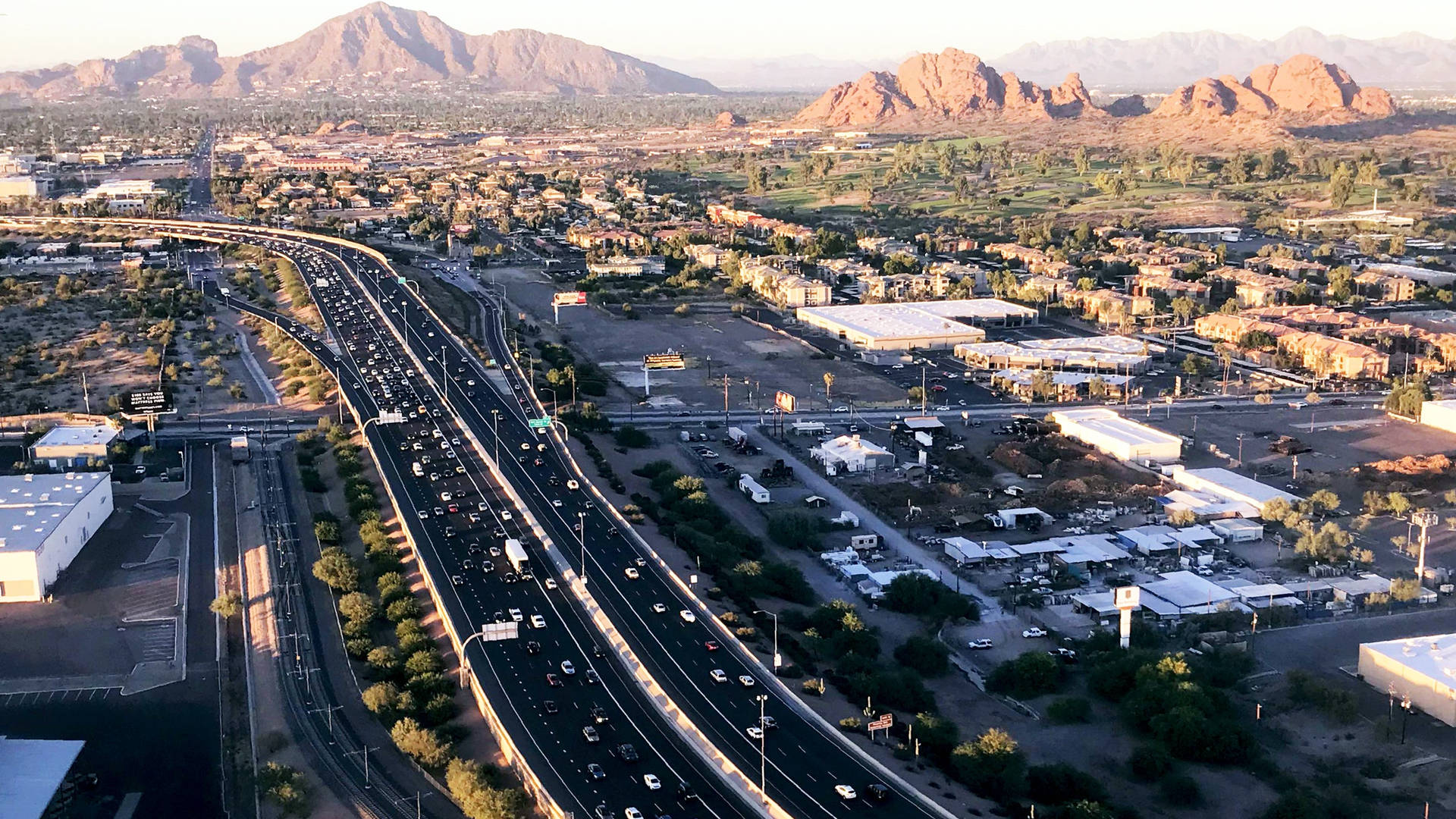 The Highways And Mountains Of Chandler Background
