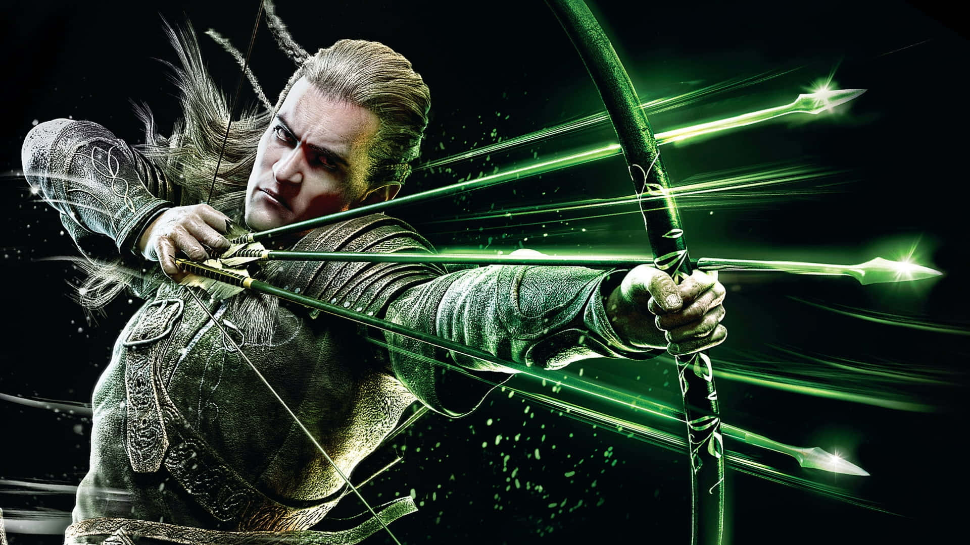 The Hobbit Is Aiming His Bow And Arrow Background