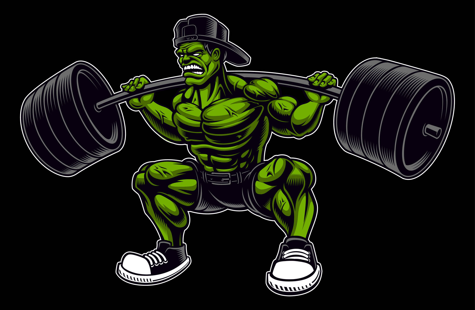The Hulk Lifting A Barbell Background