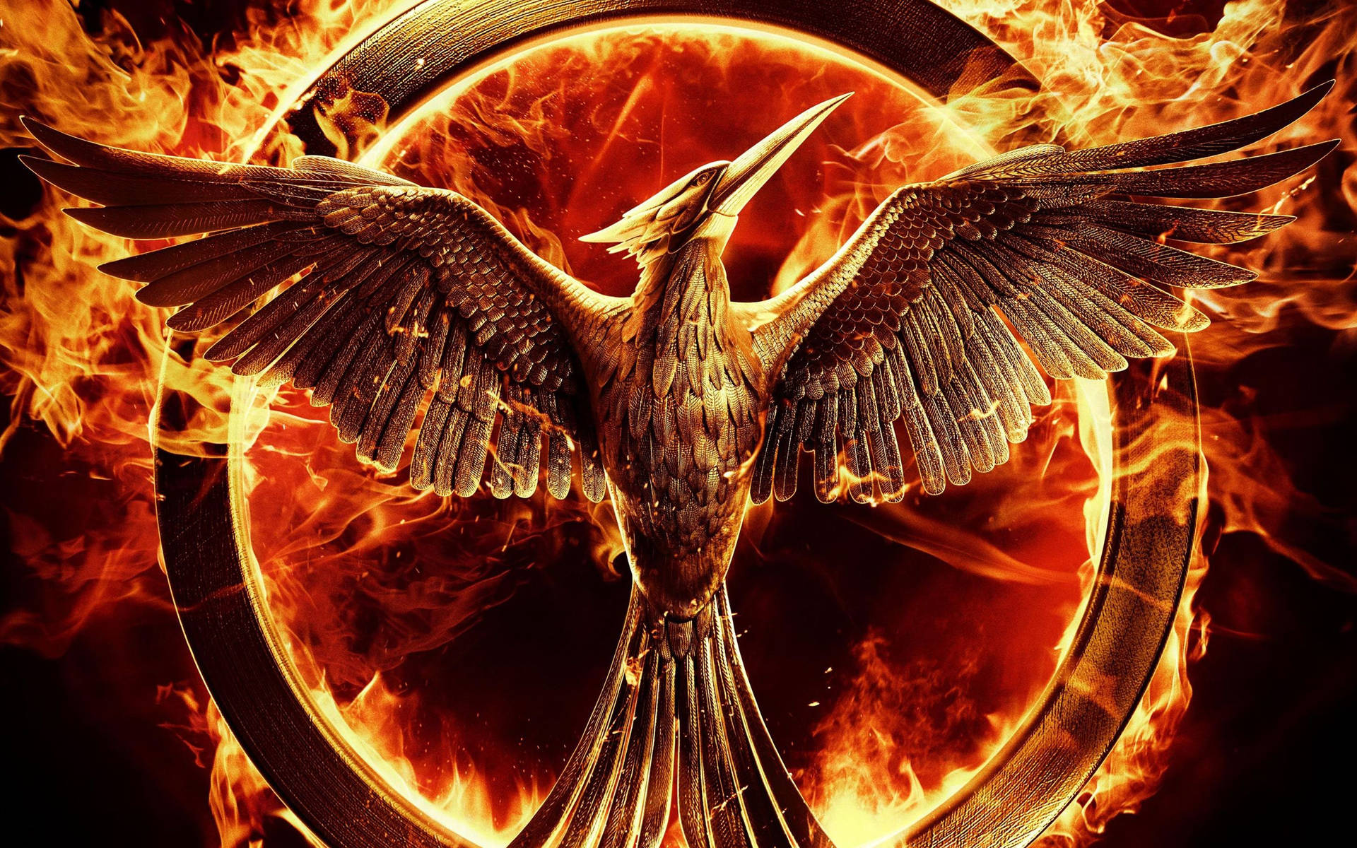 The Hunger Games Flaming Bird Background