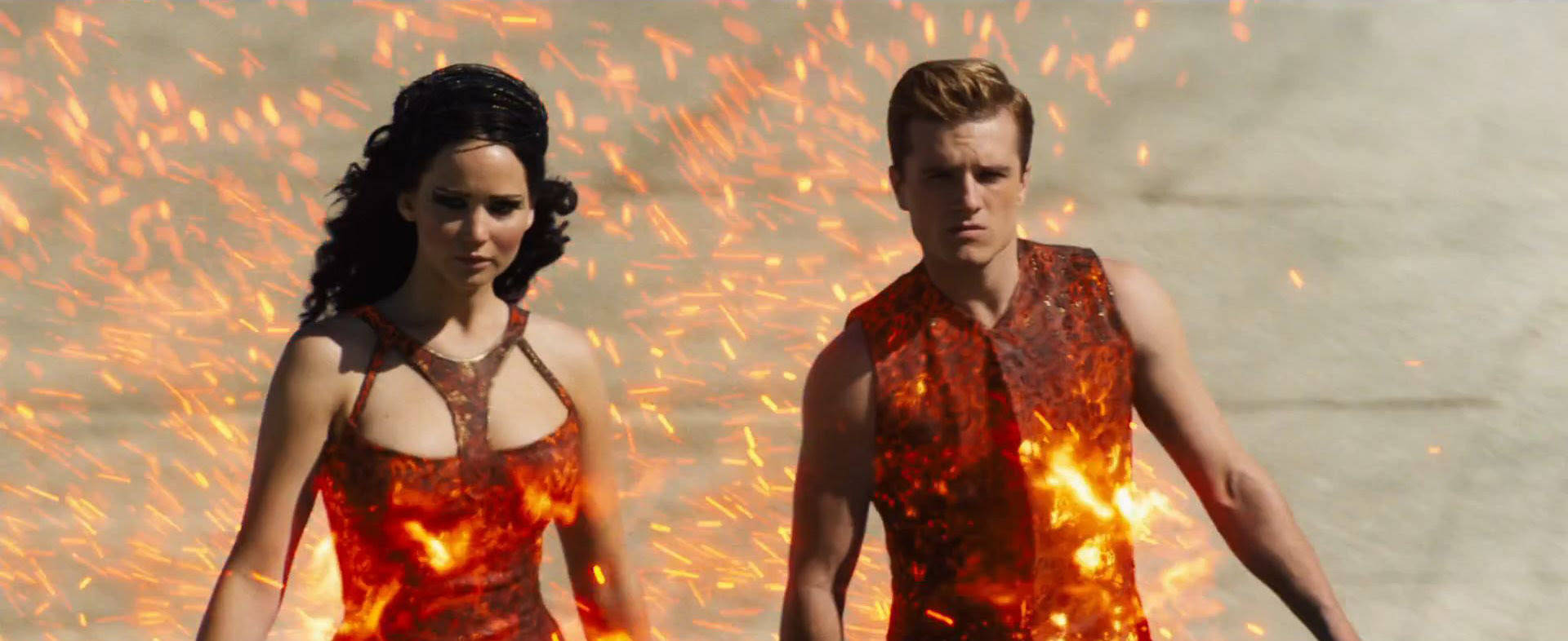 The Hunger Games Flaming Outfit Background
