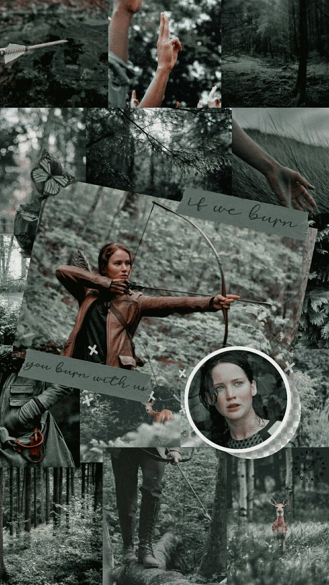 The Hunger Games Katniss Collage Background