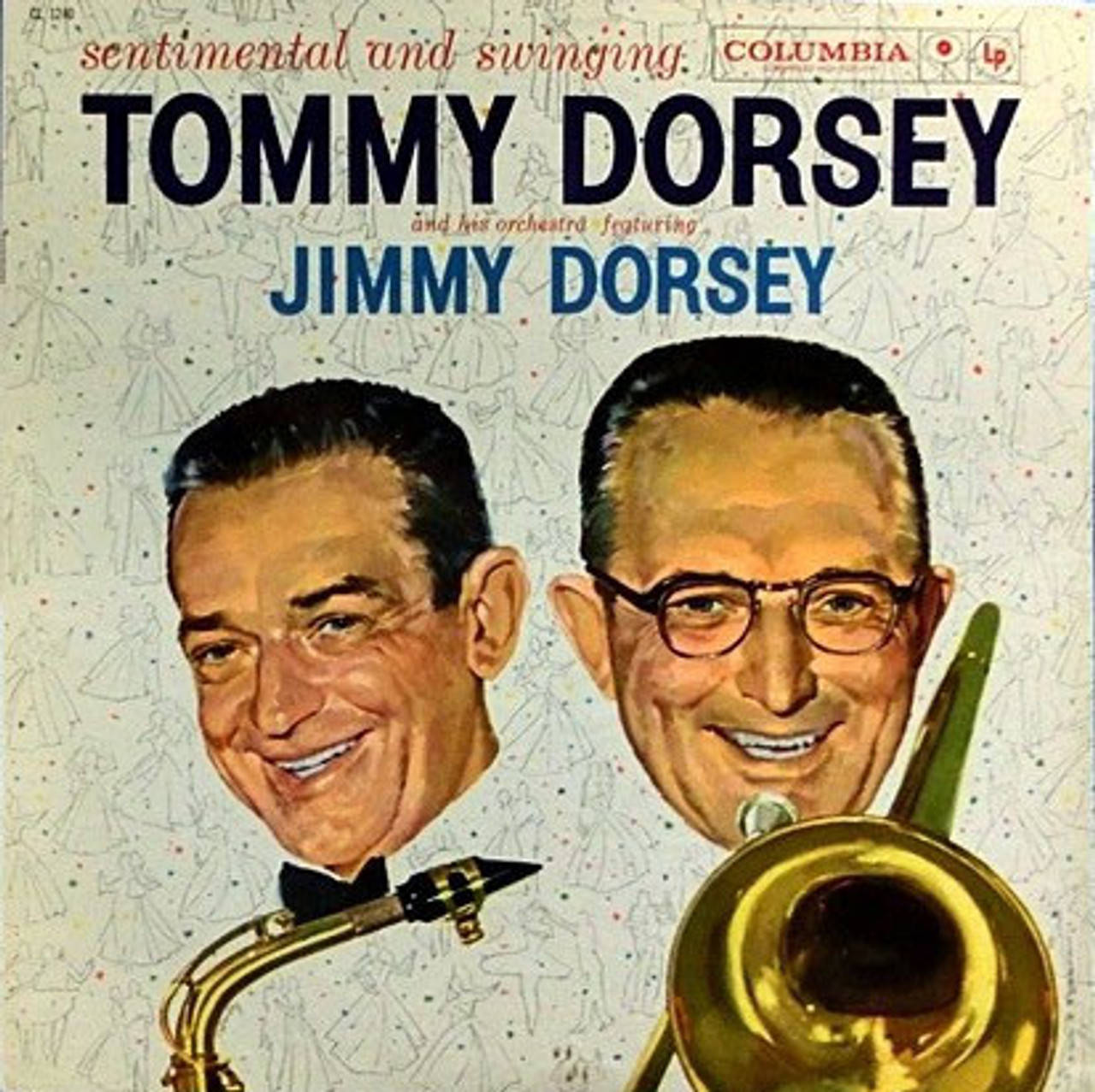 The Iconic American Jazz Musicians Tommy Dorsey And Jimmy Dorsey On An Album Art Cover.