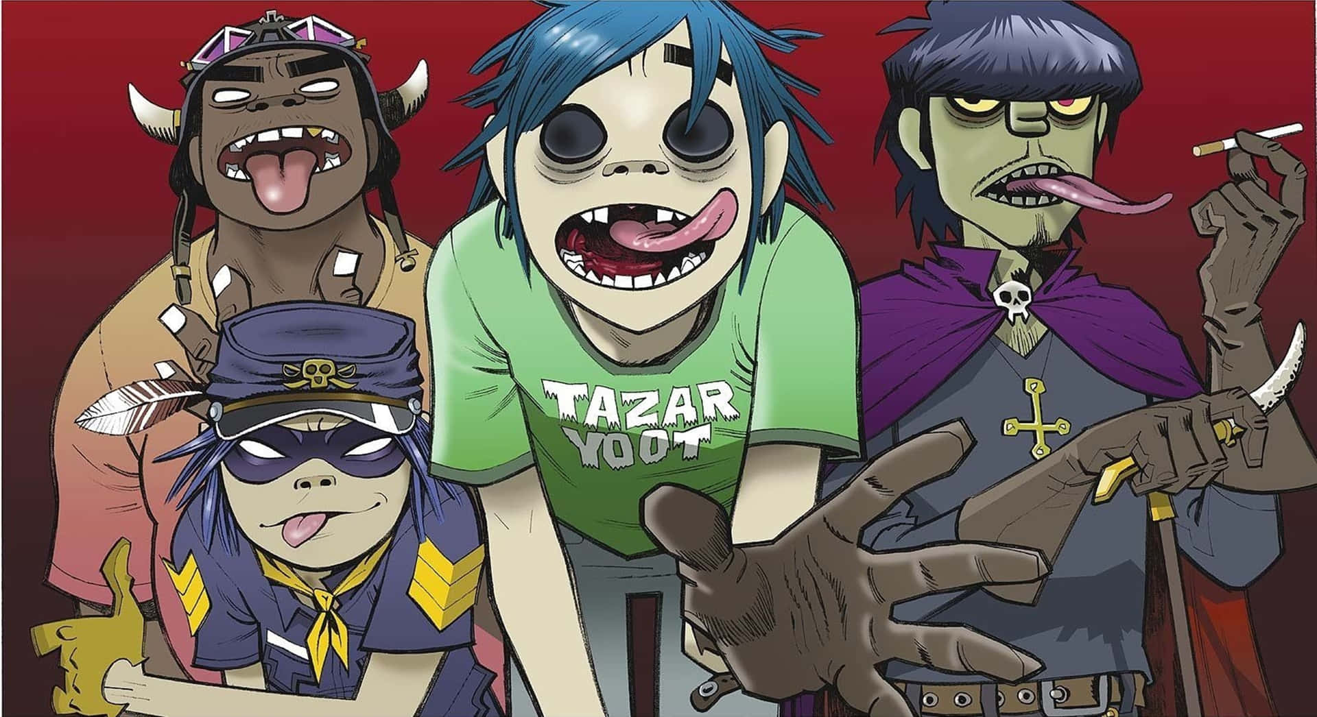 The Iconic Band Gorillaz Celebrate Their Years Of Success With A 4k Wallpaper Background