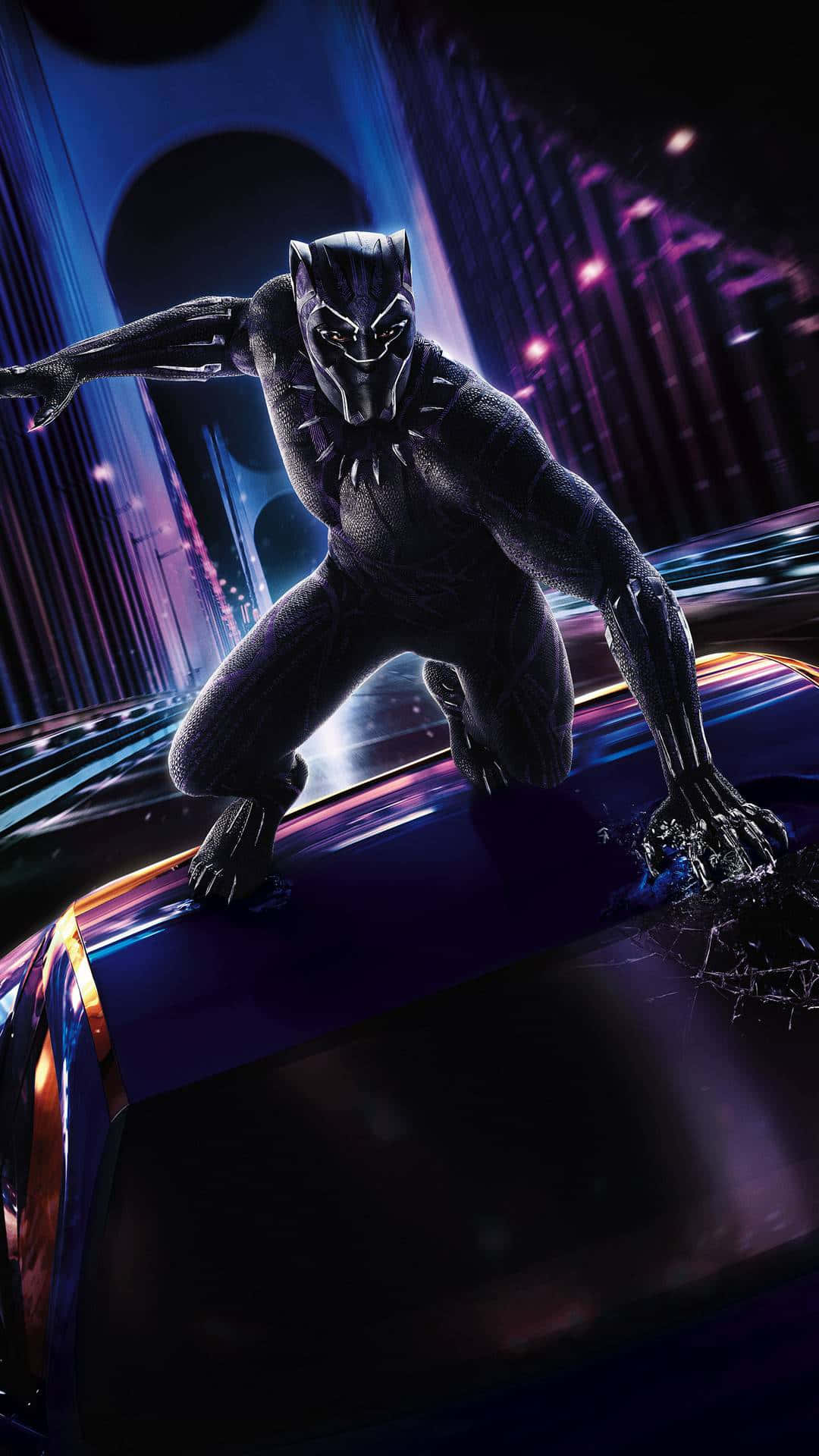 The Iconic Black Panther Hero Background