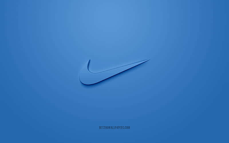 The Iconic Blue Nike Logo On A White Background Background