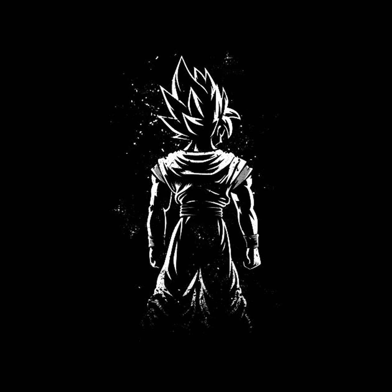 The Iconic Character Vegeta From The Anime Dragon Ball Z In Black And White