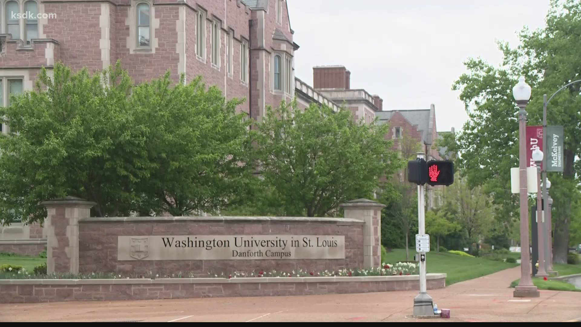 The Iconic Danforth Entrance Sign At Saint Louis University Background