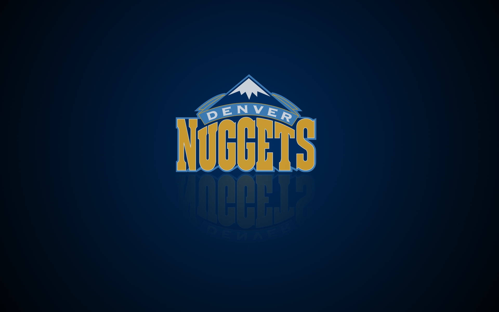 The Iconic Denver Nuggets Logo Bathed In Dark Blue Background