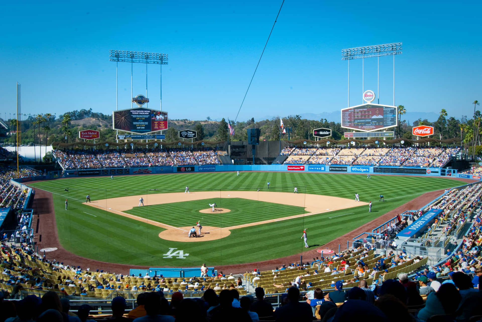 The Iconic Dodger Stadium Background
