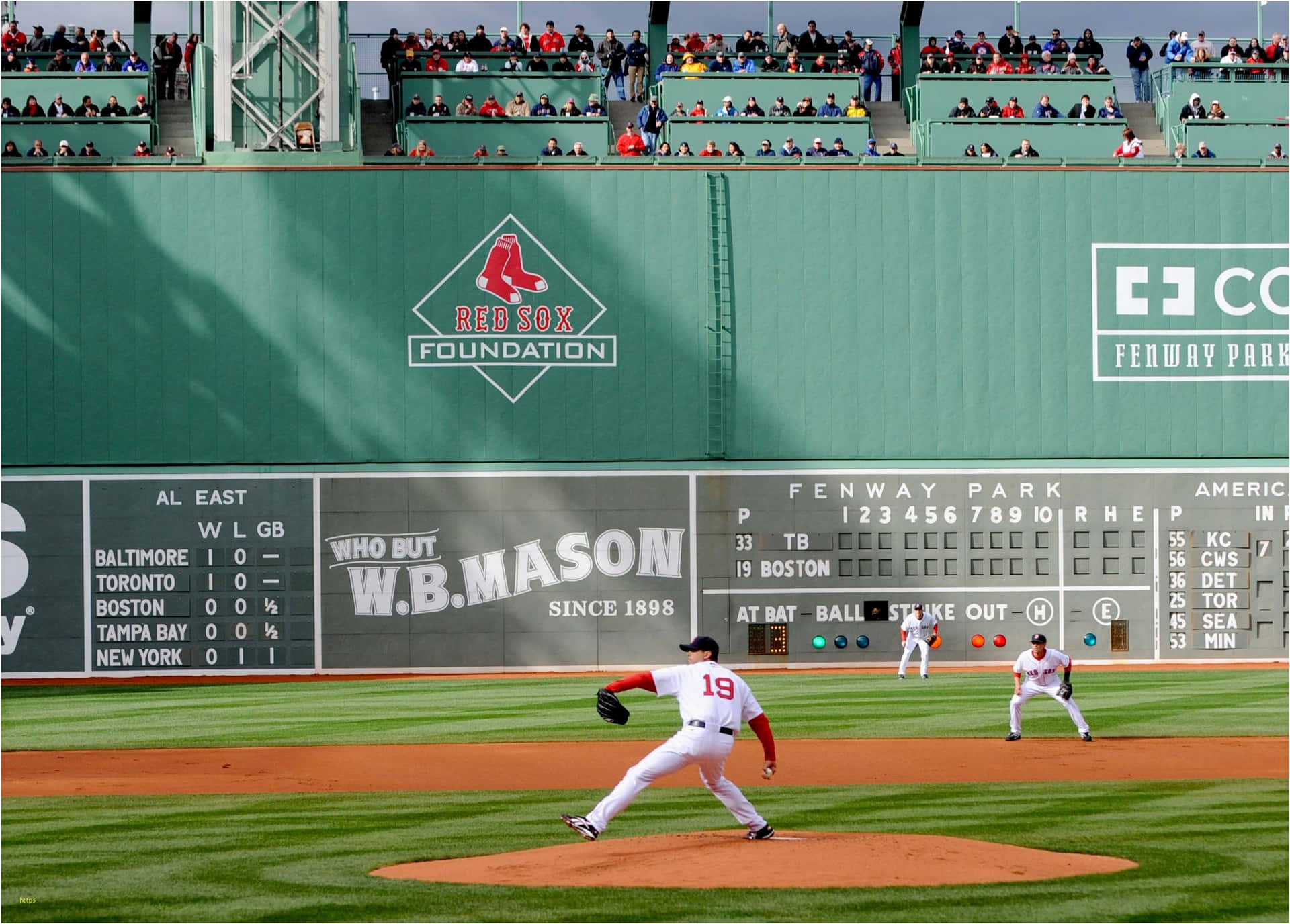 The Iconic Fenway Park In Boston Background