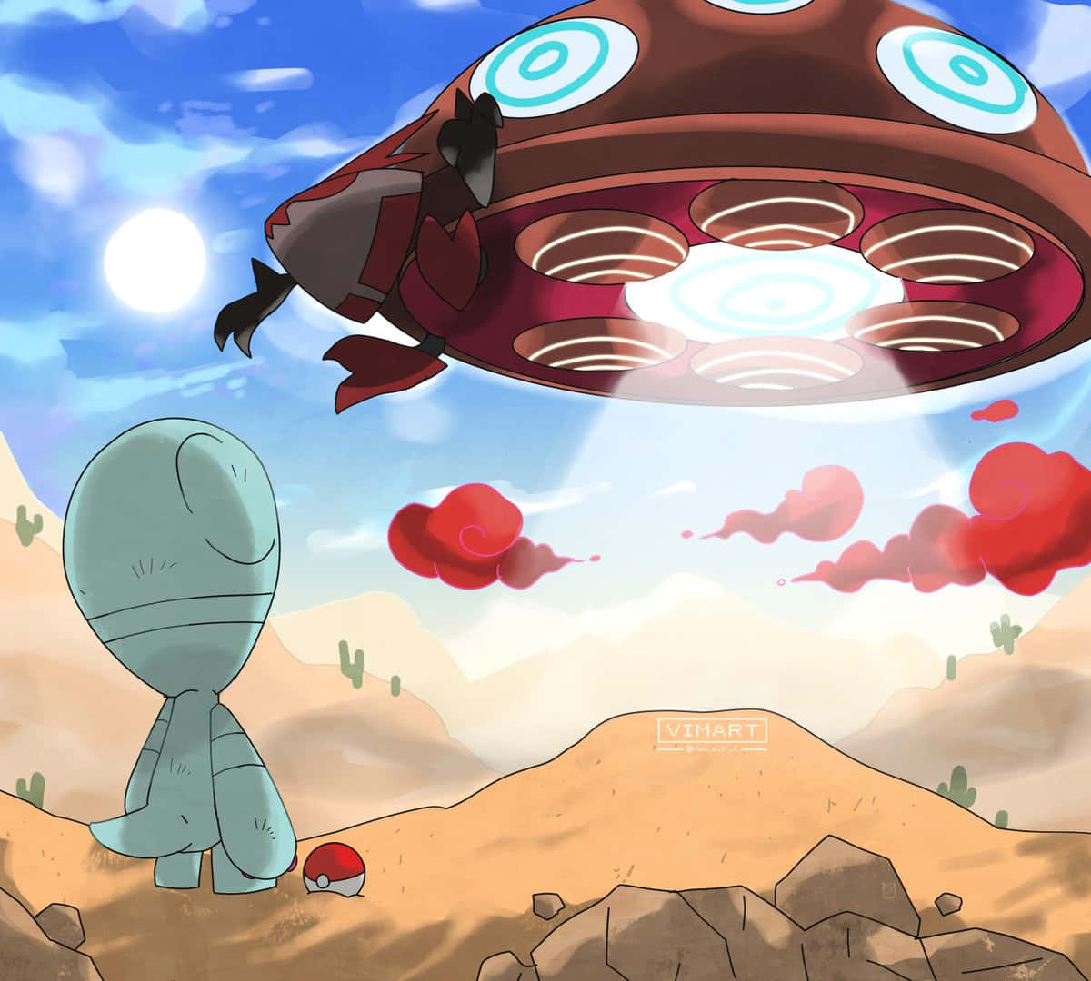 The Iconic Gigantamax Orbeetle In The Spotlight Background