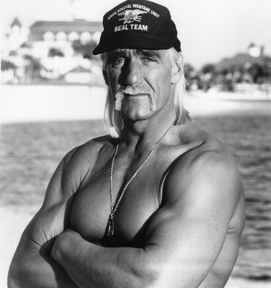 The Iconic Hulk Hogan In Greyscale Background