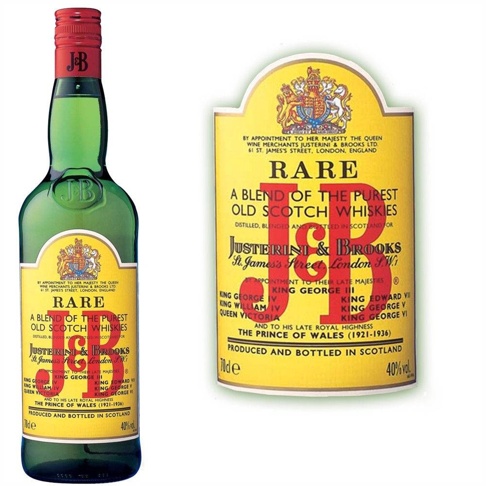 The Iconic J&b Scotch Whisky Bottle Displaying Its Distinctive Logo Background