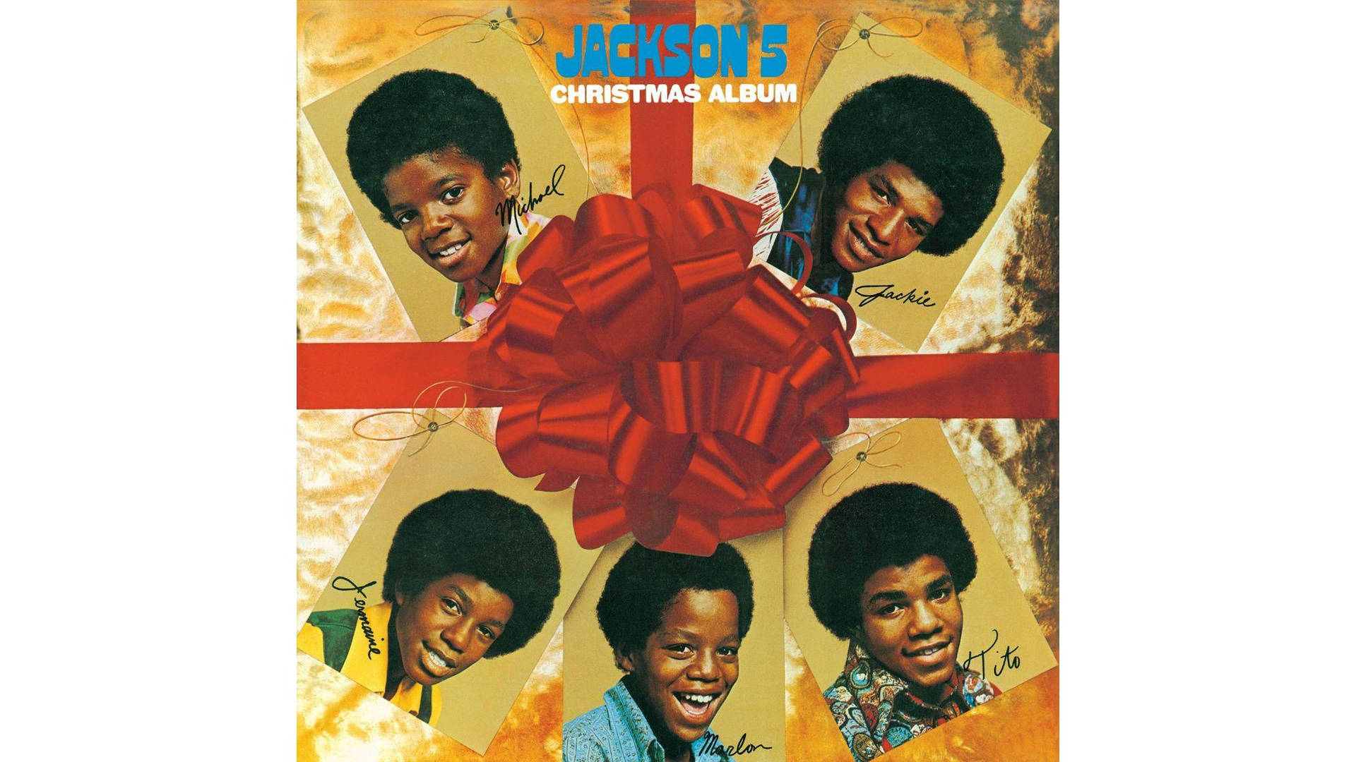 The Iconic Jackson 5 Celebrating Christmas In 1970 Album Cover Background