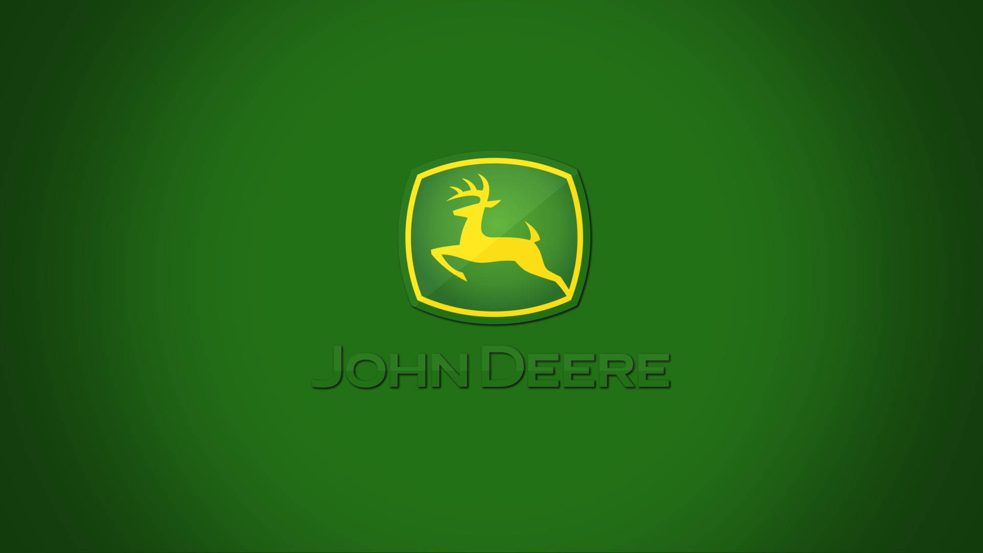 The Iconic John Deere Logo In Bold Green Background