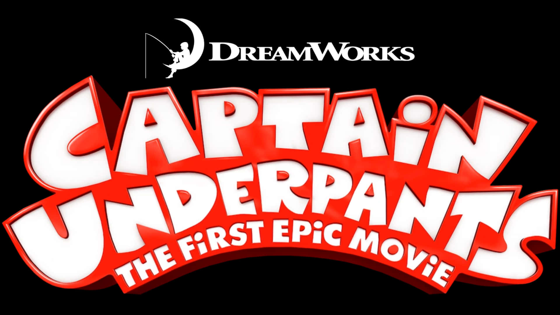 The Iconic Logo From Captain Underpants: The First Epic Movie Against A Minimalist White Backdrop. Background