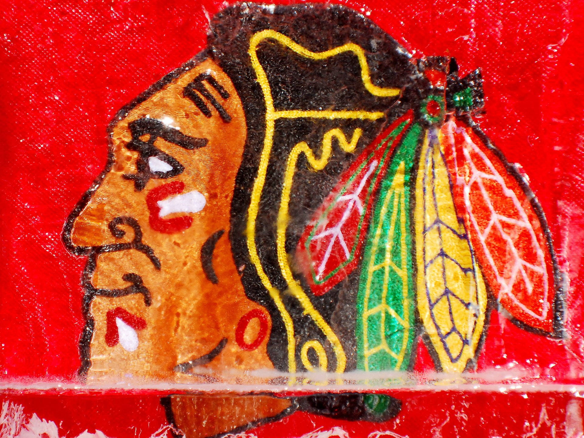 The Iconic Logo Of The Chicago Blackhawks Ice-hockey Team Background