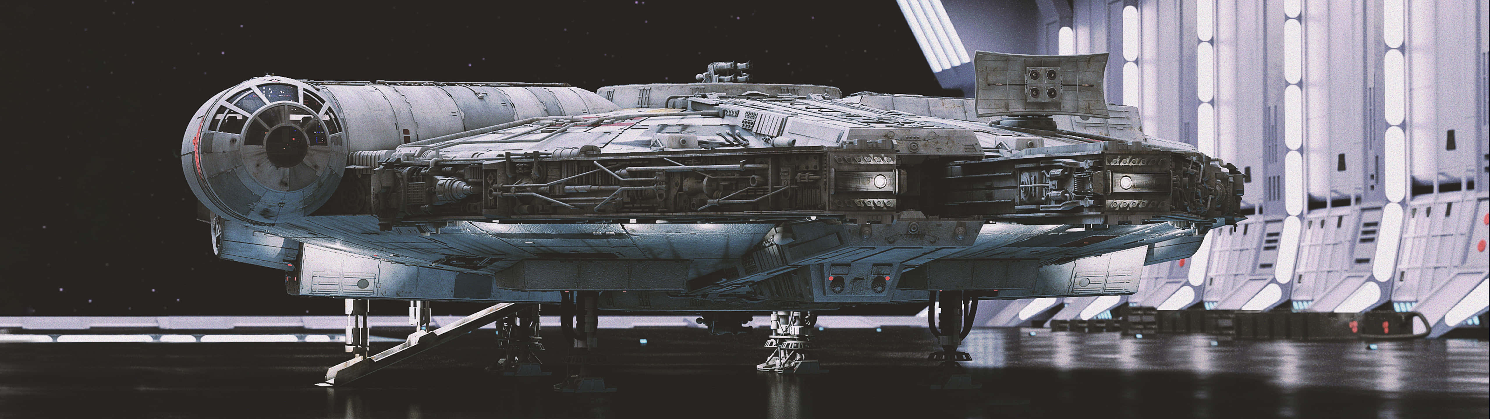 The Iconic Millennium Falcon, Made Famous By Han Solo Background