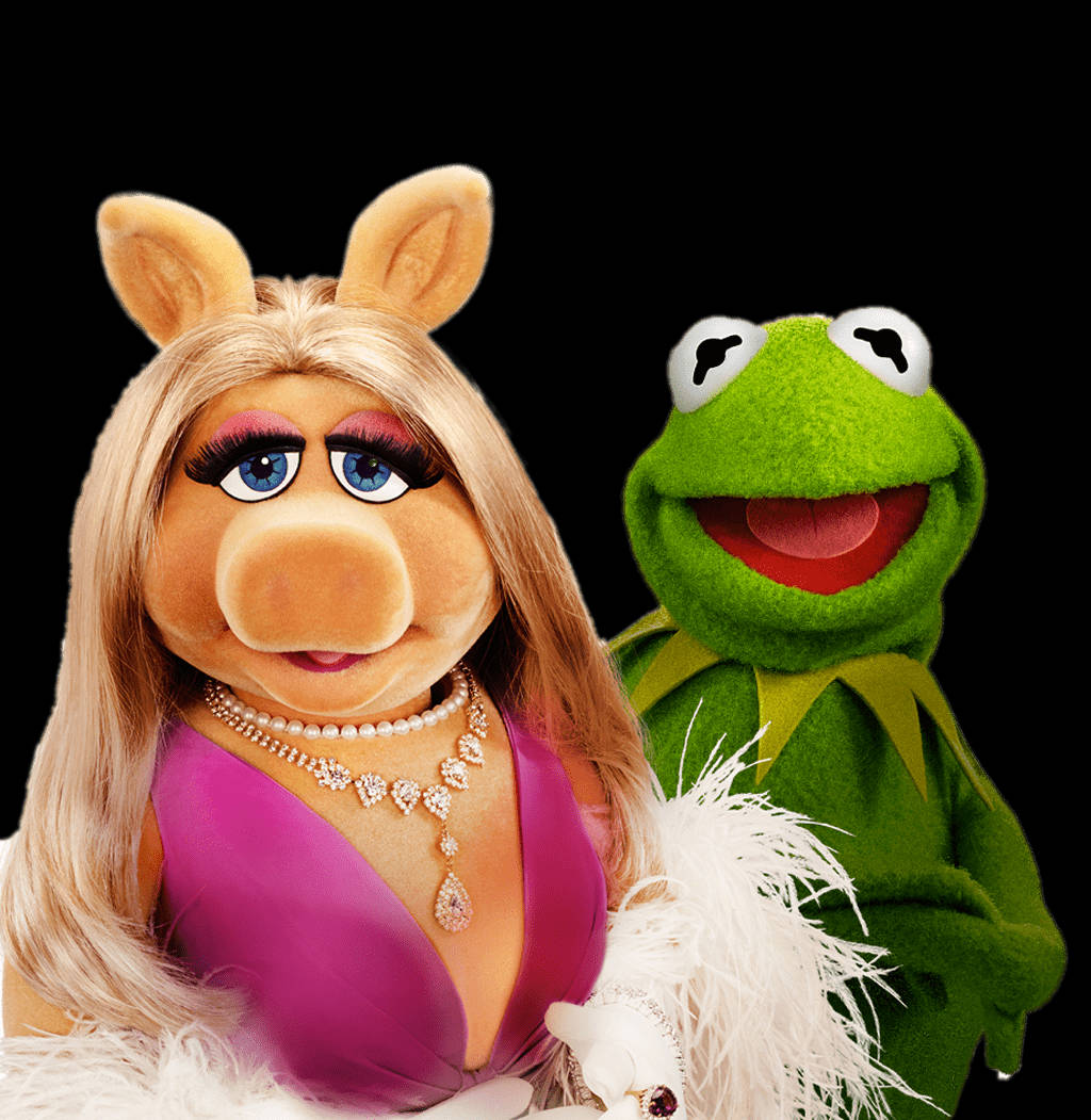 The Iconic Miss Piggy On A Pink Glamorous Background.