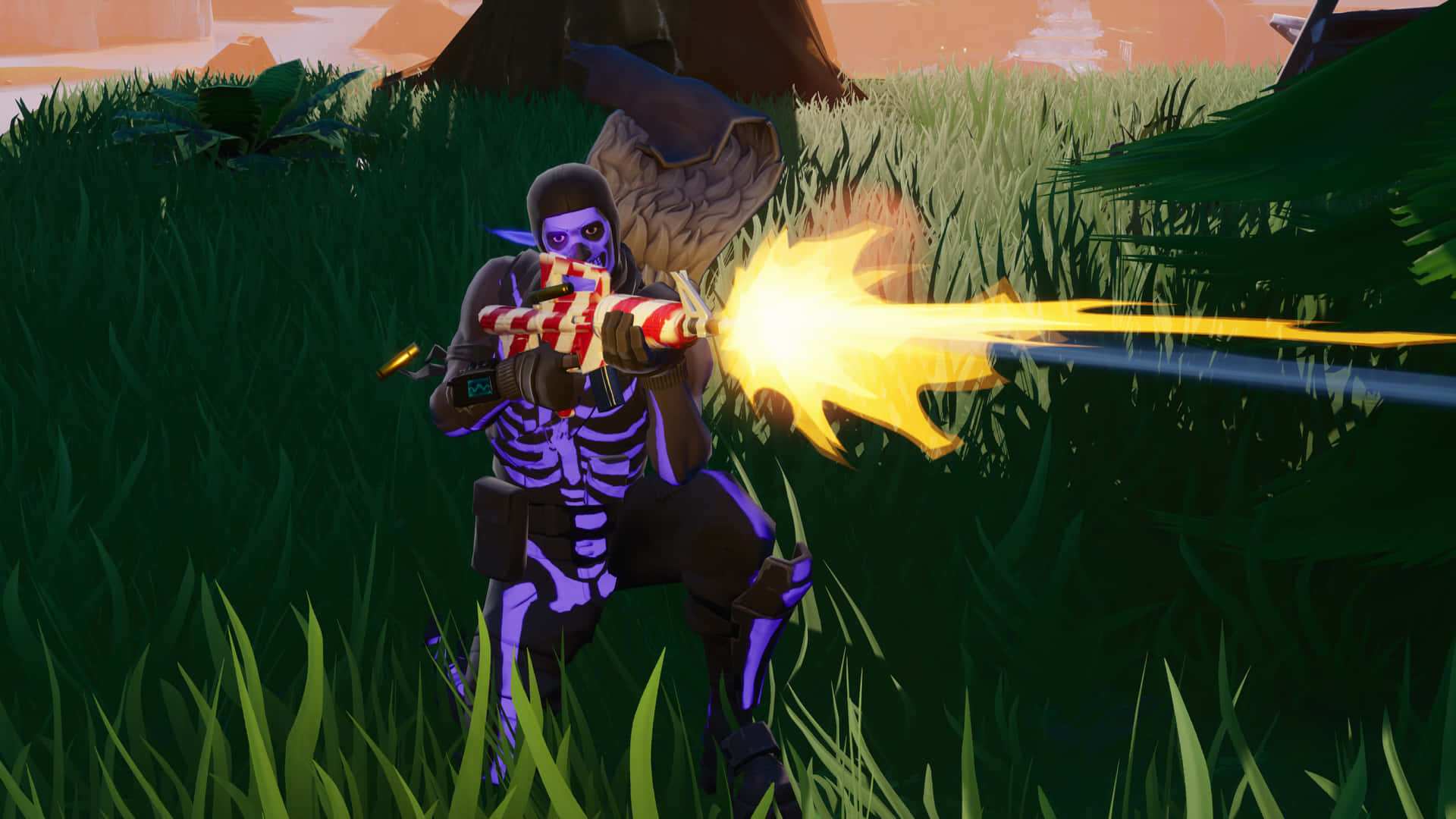 The Iconic Purple Skull Trooper Skin In 'fortnite' Background