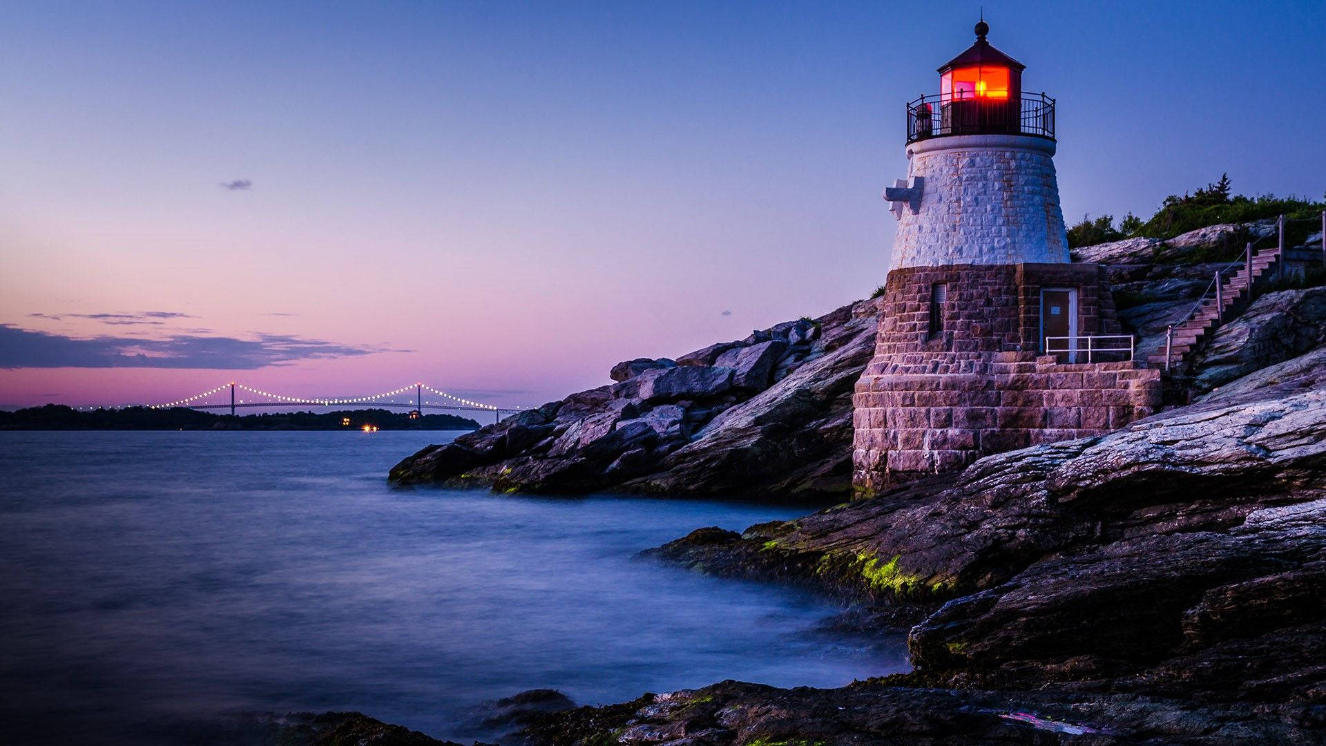 The Iconic Rhode Island's Lighthouse Background