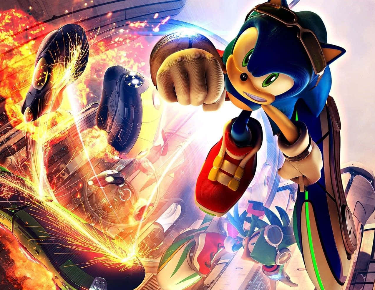 The Iconic Sonic The Hedgehog In A Stunning 4k Resolution Background