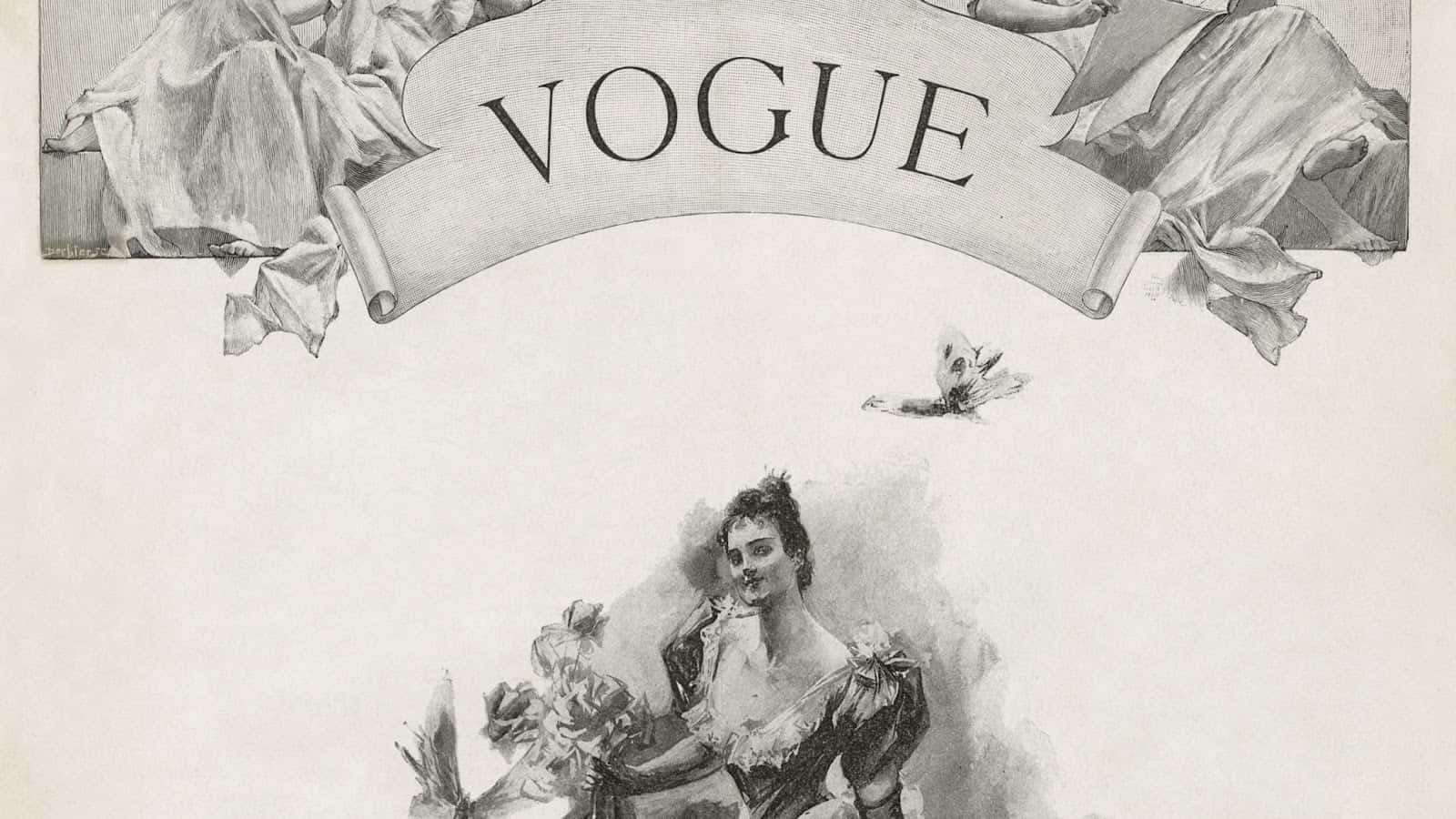 The Iconic Vogue Logo Against A Bright Backdrop Background