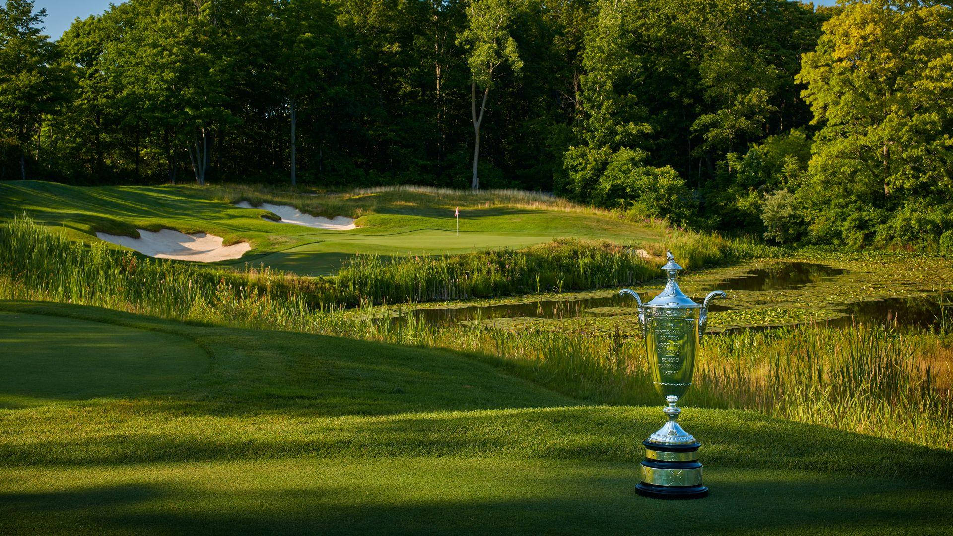 The Illustrious Wanamaker Trophy Of The Pga Championship Background