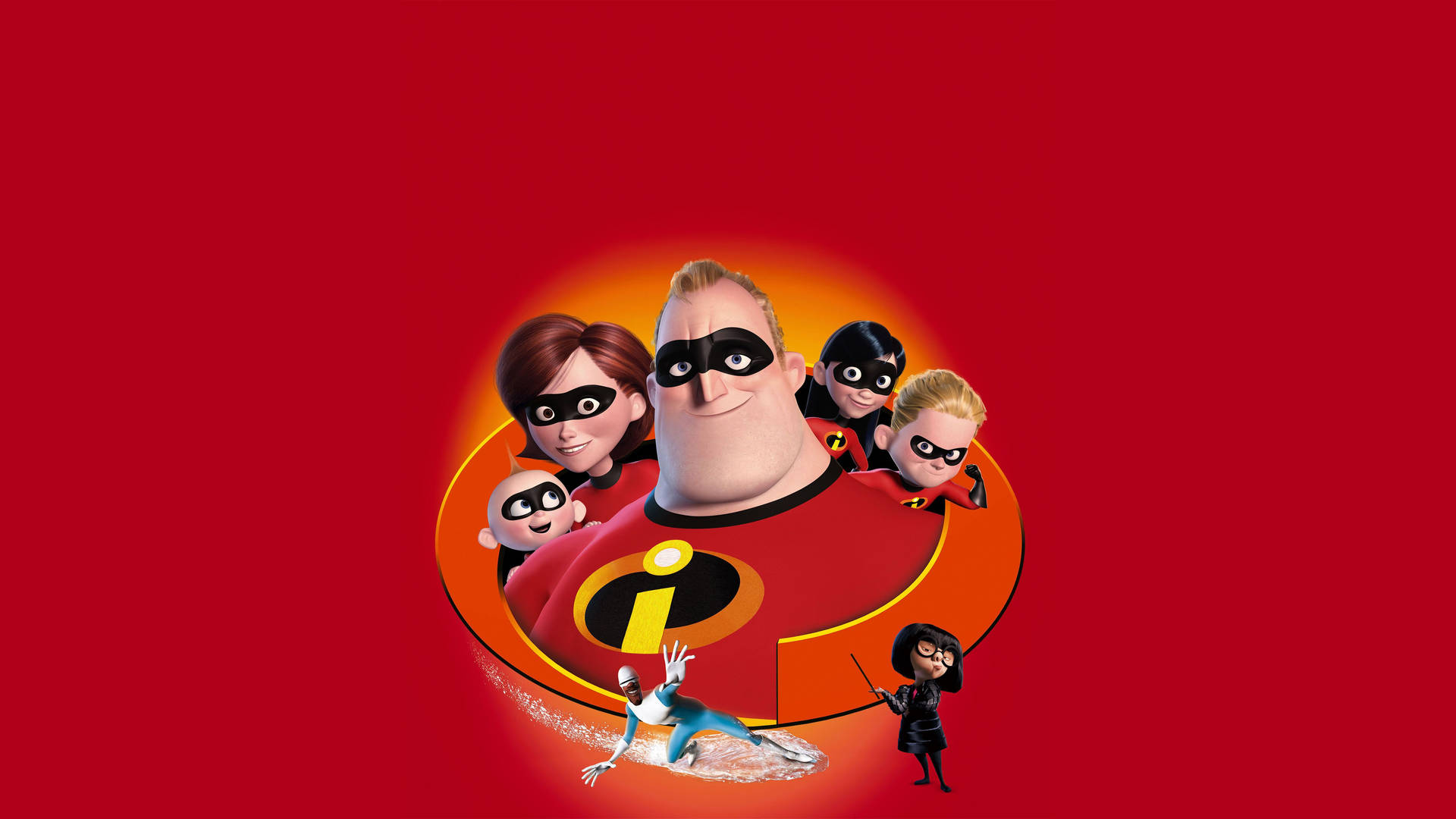 The Incredibles In A Circle Background