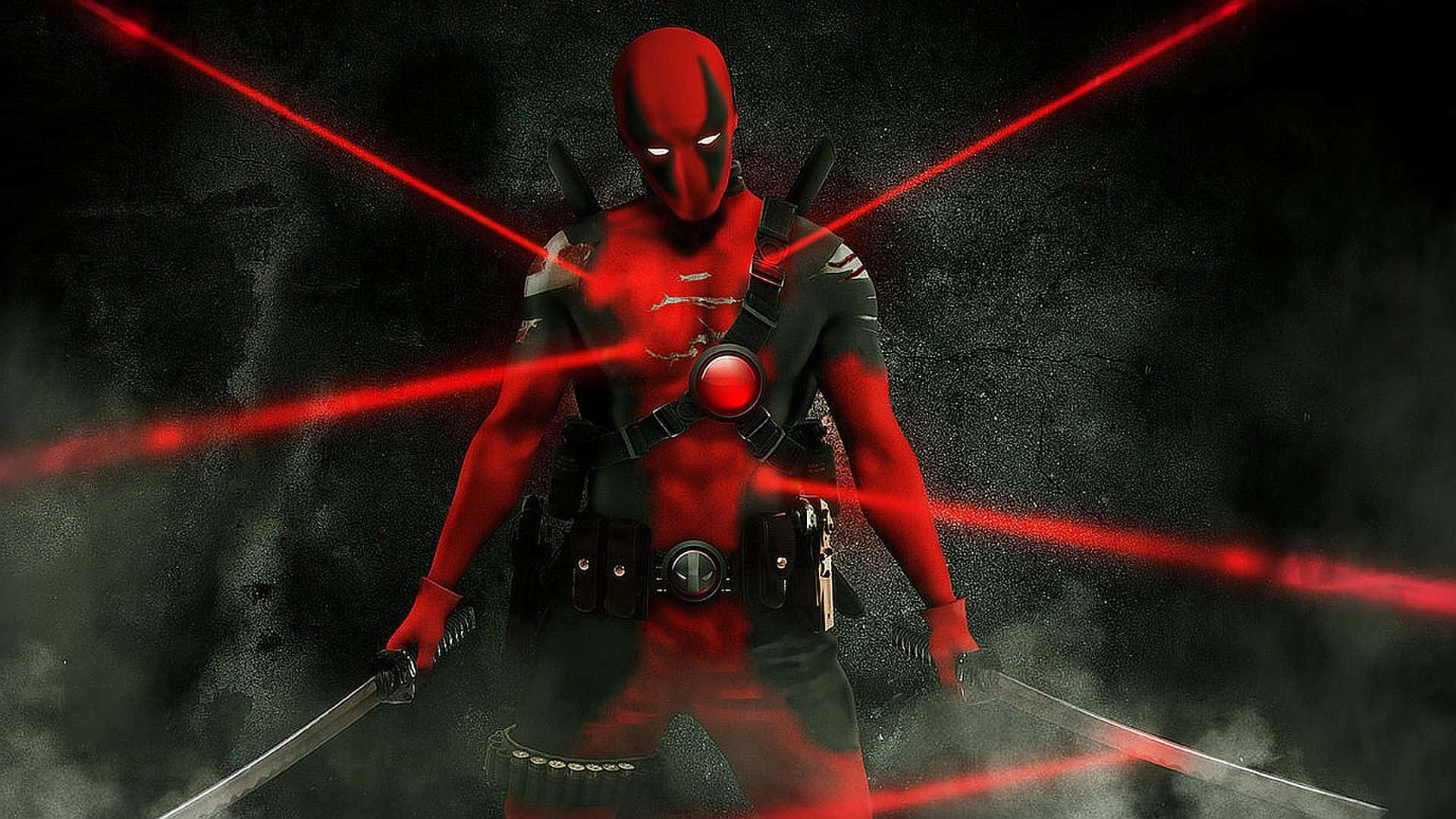 The Infamous Deadpool In A Cool New Black Inked Suit Background