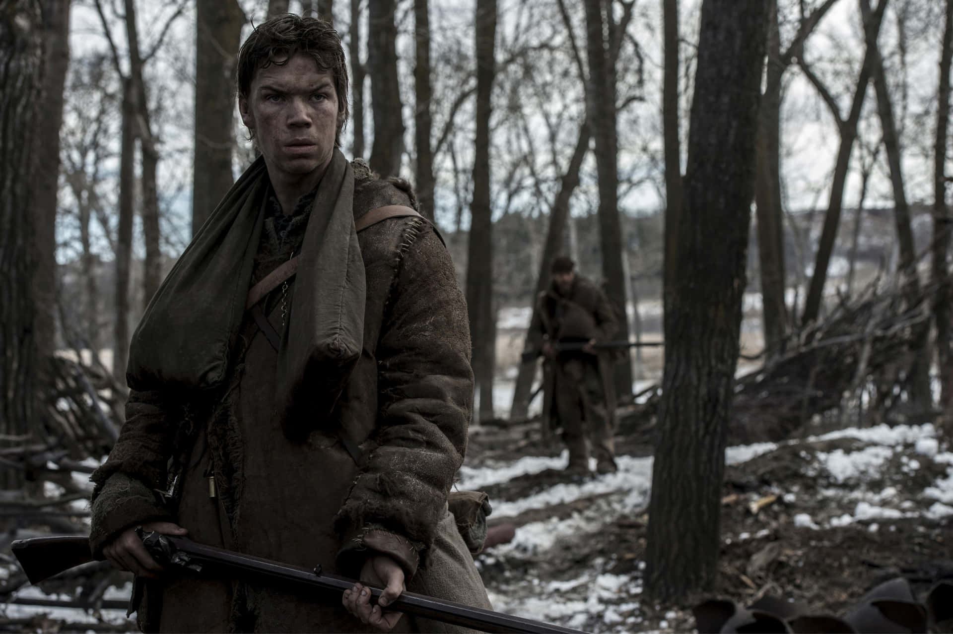 The Intense Gaze Of Survival - Leonardo Dicaprio In The Revenant Background