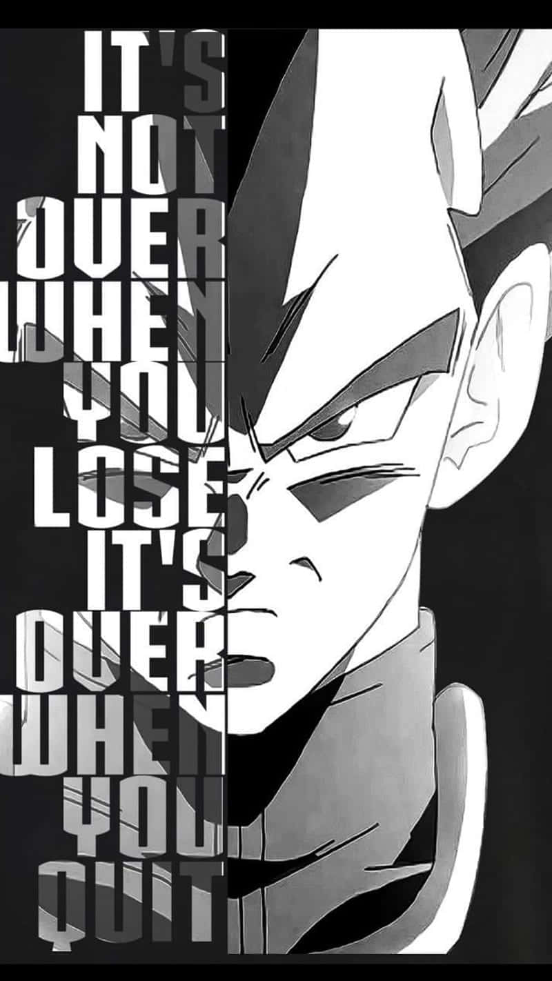 The Intensity Of Vegeta's Black And White Transformation Background