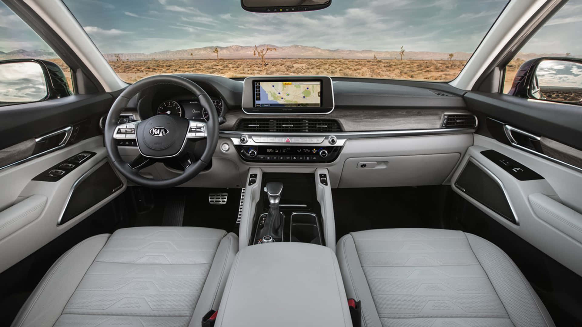 The Interior Of A 2020 Kia Sorento Background