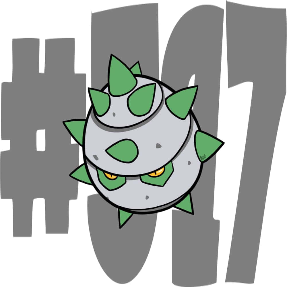 The Iron Thorn Pokémon, Ferroseed In A Stunning Digital Illustration Background