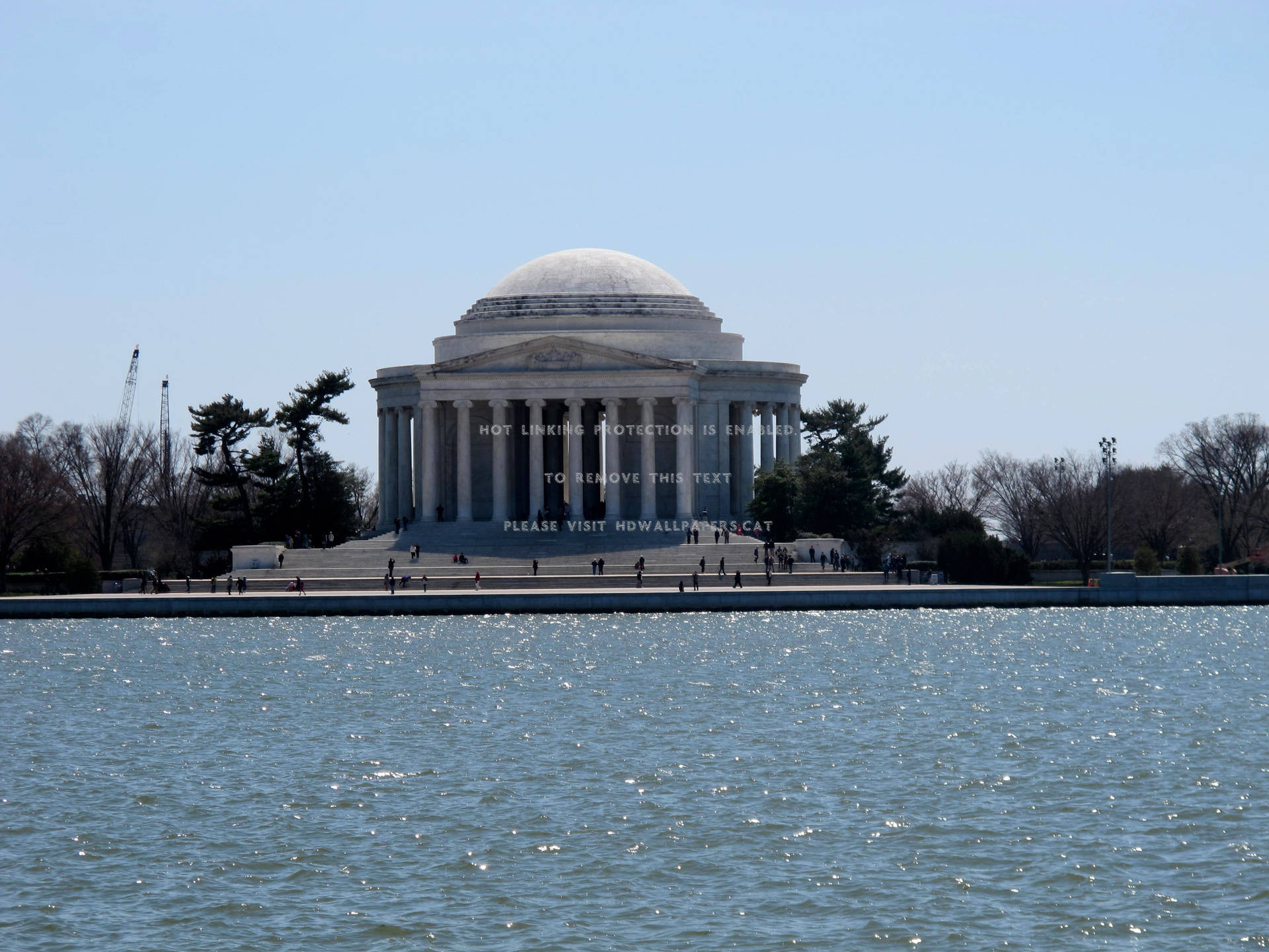 The Jefferson Memorial Standing Majestically Across The Tidal Basin