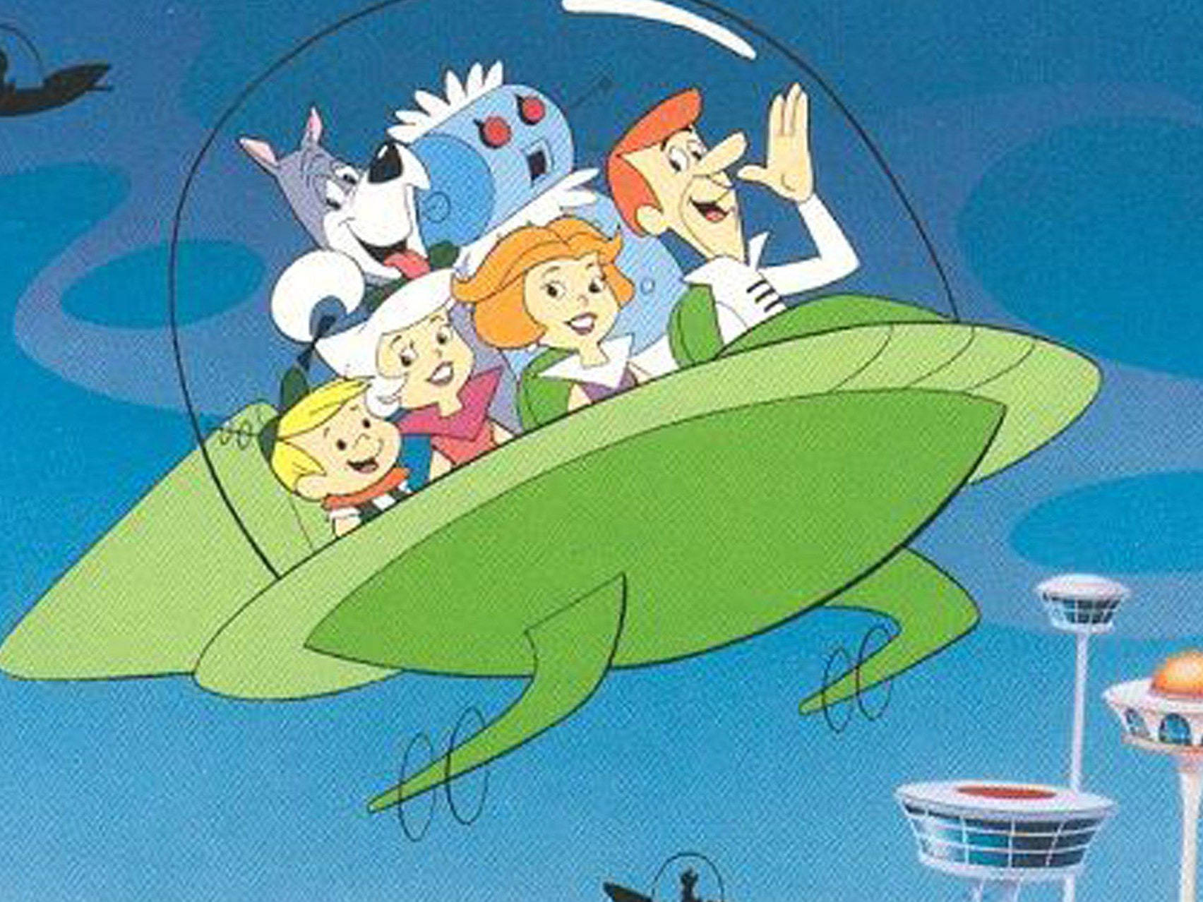 The Jetsons Space Car Ascending Background