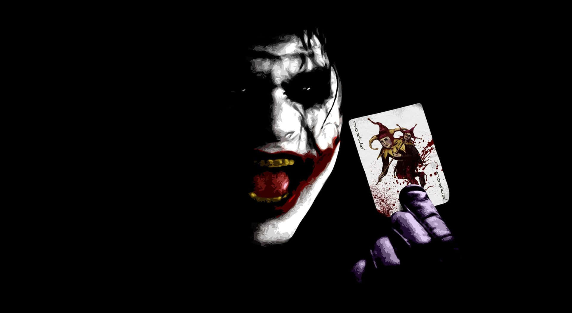 The Joker Laughing Maniacally In Darkness Background