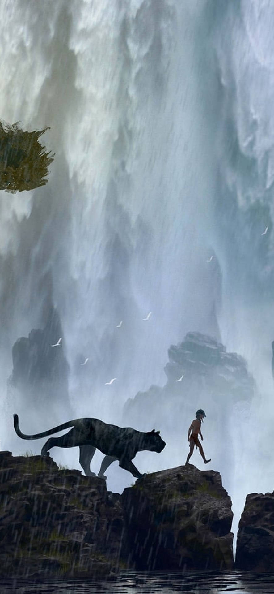 The Jungle Book Rocky Waterfall Background
