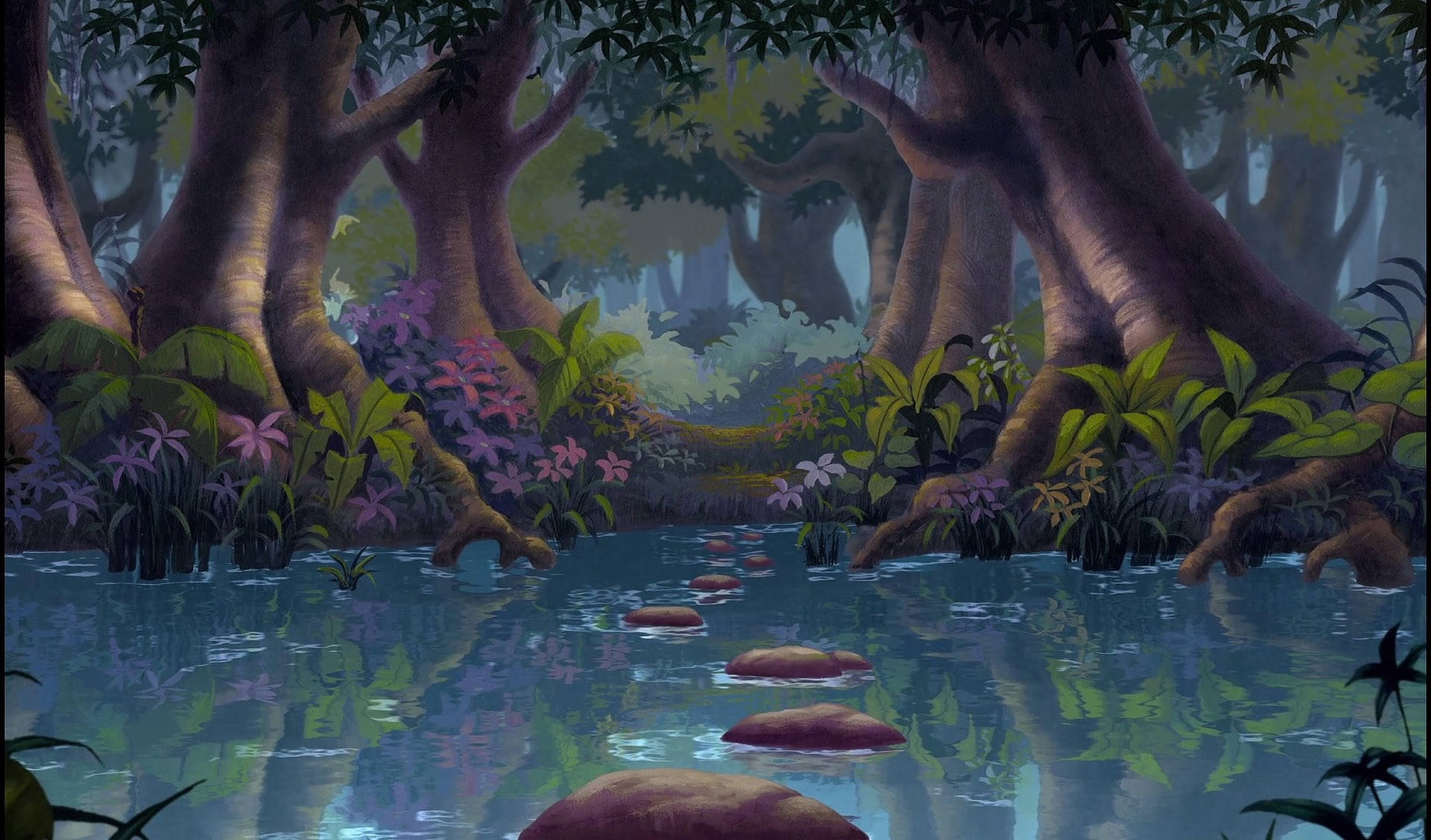 The Jungle Book Swamp Art Background